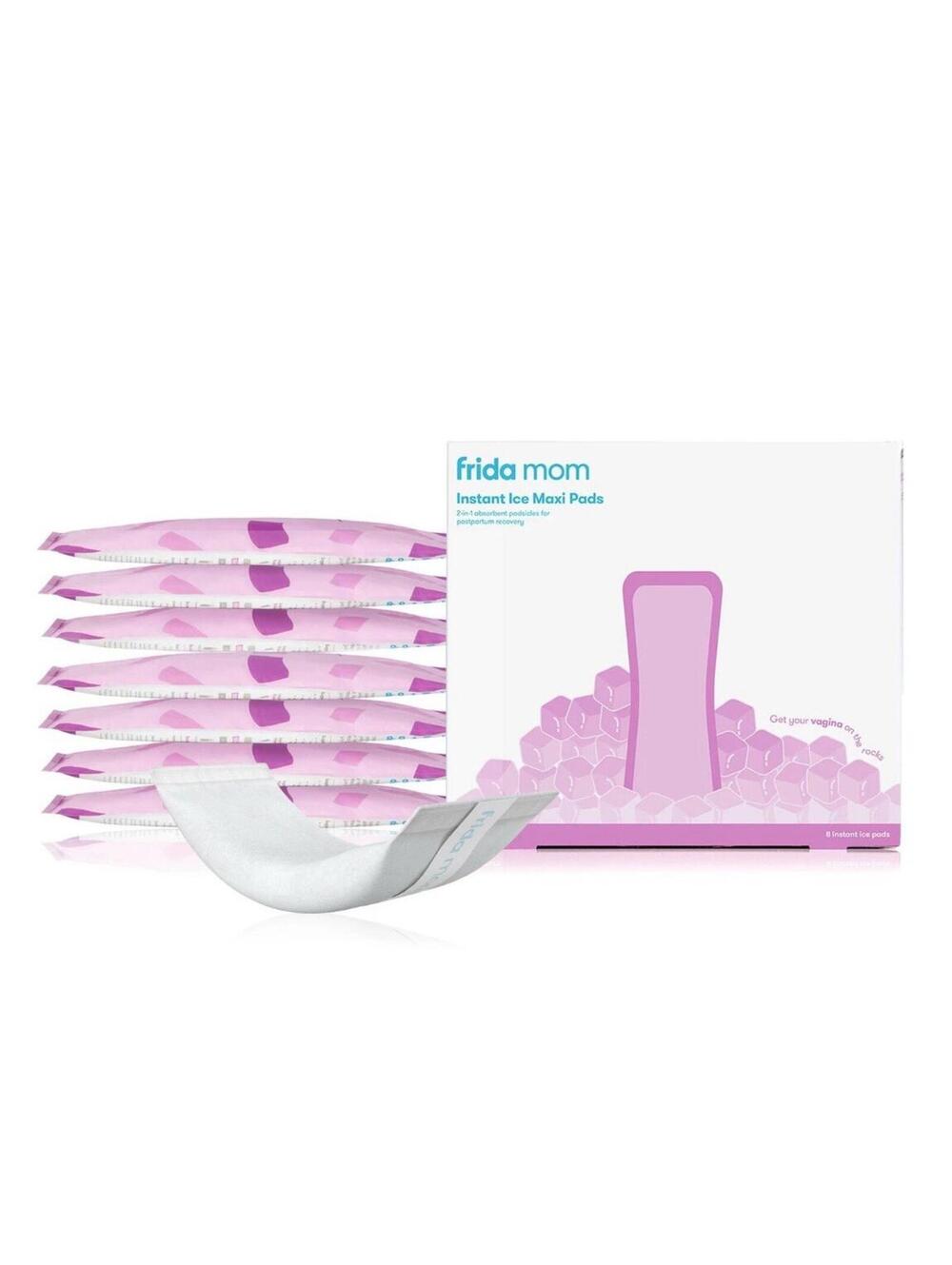 Frida Mom 2-in-1 Postpartum Pads, Absorbent Perineal Ice Maxi Pads, Instant Cold